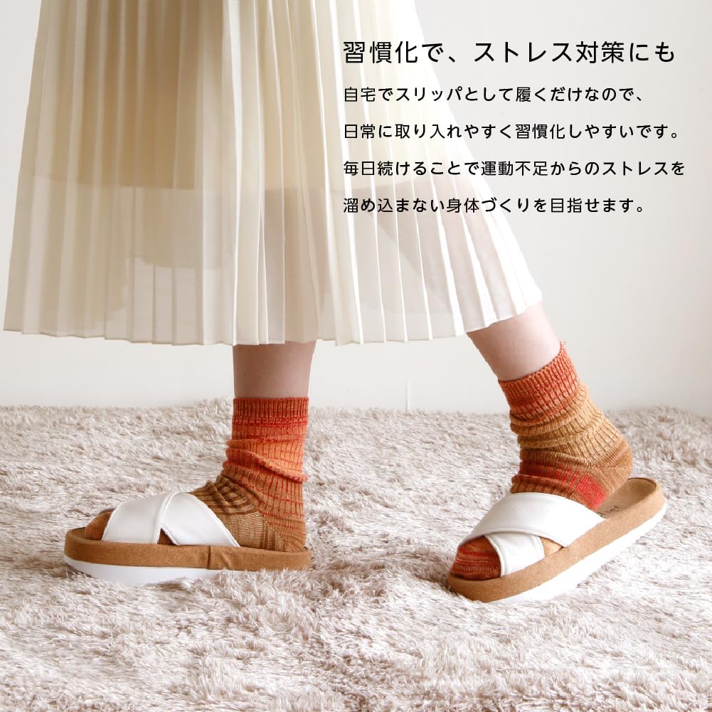 Alphax Sliet Core Training Slippers, Indoor, Open-Toe, Core-Strengthening Slippers, White, Sizes 23.0-24.5cm