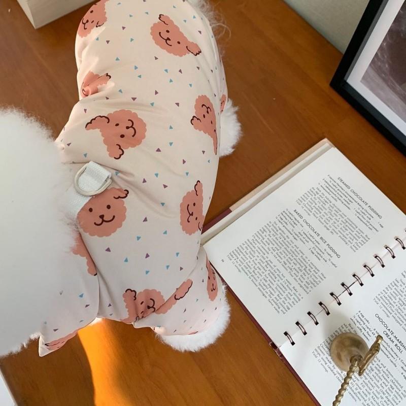 Winter Jumpsuit Dog Warm Jacket Dog Clothes Puppy Print Dog Coat Chihuahua French Bulldog Bichon Four Legs Pet Clothing Apparels