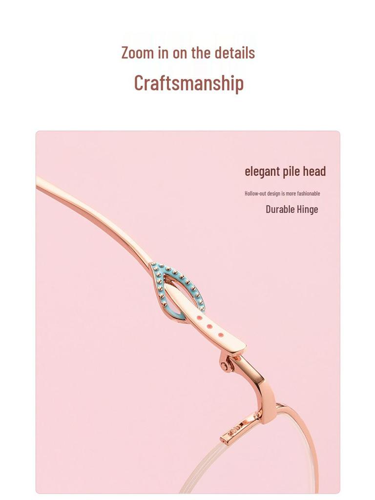 Danyang Glasses 3522X Semi-Rimless Ultralight Metal Alloy Prescription Eyeglass Frame