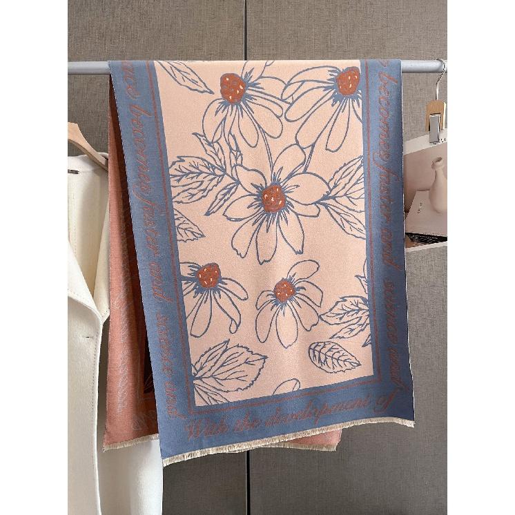 Damen-Schal mit Blumen-Quaste, Schal, Wickelschal für