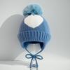 0-3Year Solid Color Baby Knitted Hat Plush Ball Children Warm Cap Beanie Hats  Newborn Toddler
