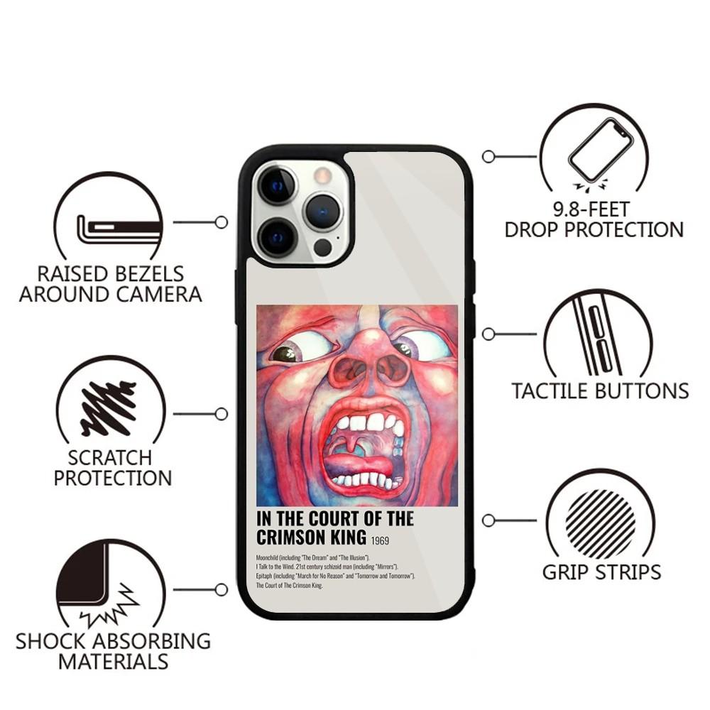 

Red C-Crimson King Band Phone Case For iPhone 16,15,14,13,12,11,Plus,Pro,Max,Mini Magsafe Magnetic Wireless Charging iPhone16