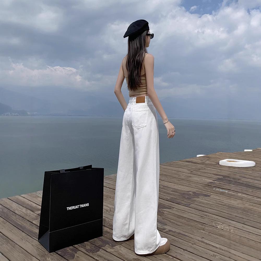 Women's High Waist Loose Fit White Jeans - 2025 Summer Collection