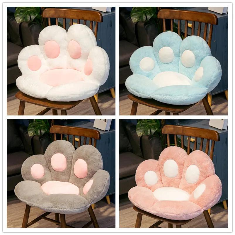 Animal Child Seat Cushion, Sofa Mat, Plush Chair Cushion, Cute Cat Paw Back Pillows, Indoor Floor, Home Sofa Winter Decor Gift