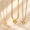 European and American Luxury Stainless Steel Butterfly Heart Necklace - Women's Fashion Clavicle Chain