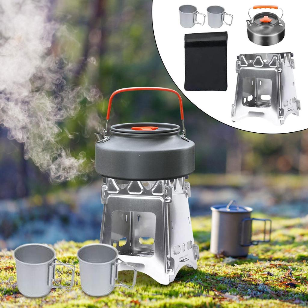 Wood Burning Camping Stove Sturdy Folding Camp for Beach Travel Picnic