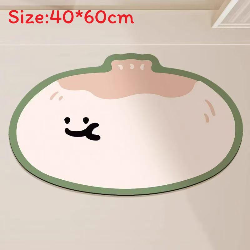 Cartoon Style Silicone Diatom Mud Bathroom Absorbent Non Slip Mat For Toilet And Shower Room Use