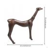 Scultura Canina Pátina Marrone Scuro Statuetta Realistica di Cane Riflessi Lucidati Decorazione per la Casa