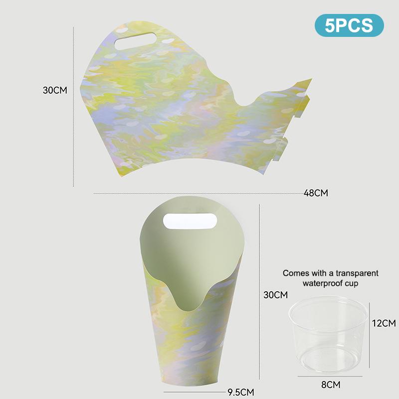 5 Piezas Caja de Flores Impermeable Bolso para Ramo Grueso Caja de Embalaje para Flores Bolso de Papel Kraft Resistente a los Arañazos Para Fiesta Festival