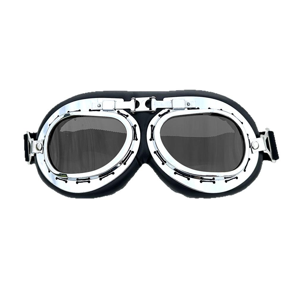Harley retro silver-framed goggles, motorcycle windproof eyewear, helmet goggles, rider protective eyewear