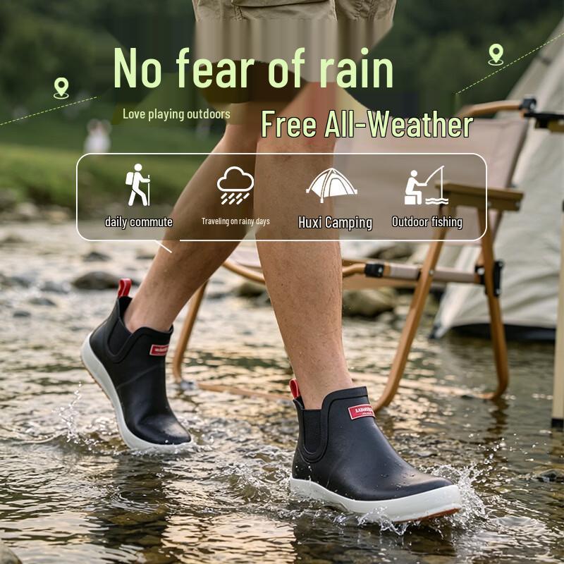 Jolly Walk Men s Low-Cut Rubber Waterproof Rain Boots JW208 43