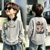 Boys' Retro Color Block Polo Shirt - Casual Long Sleeve for Kids 6-12