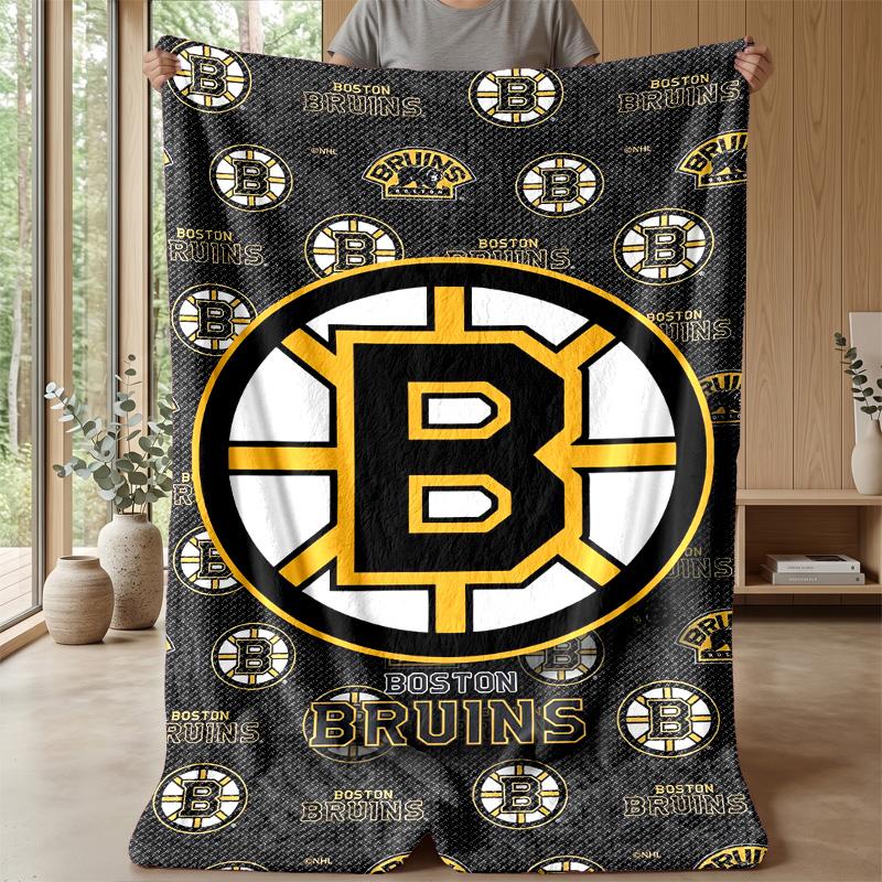 Coperta in Flanella e Pile Boston Bruins Coperta Calda e Accogliente per Divano, Letto, Viaggio Uso in Tutte le Stagioni