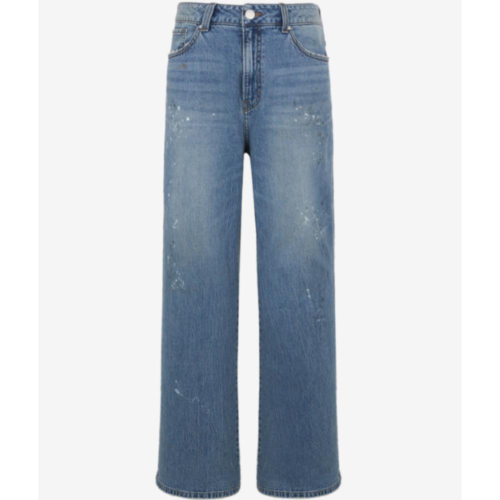 

GUESS Wide Jeans Medium Blue Hyunjin Stray Kids Washed Unisex Denim Wide Jeans Medium Blue - 25