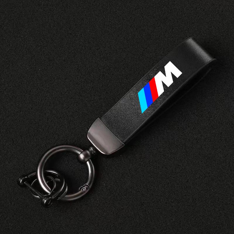 SYJH7 Car Emblem Charm Leather Metal Alloy Vehicle Key Strap Anti-lost For BMW M E30 E39 E46 E90 E93 E60 F10 M5 M6 M7 X4 X5 Styling