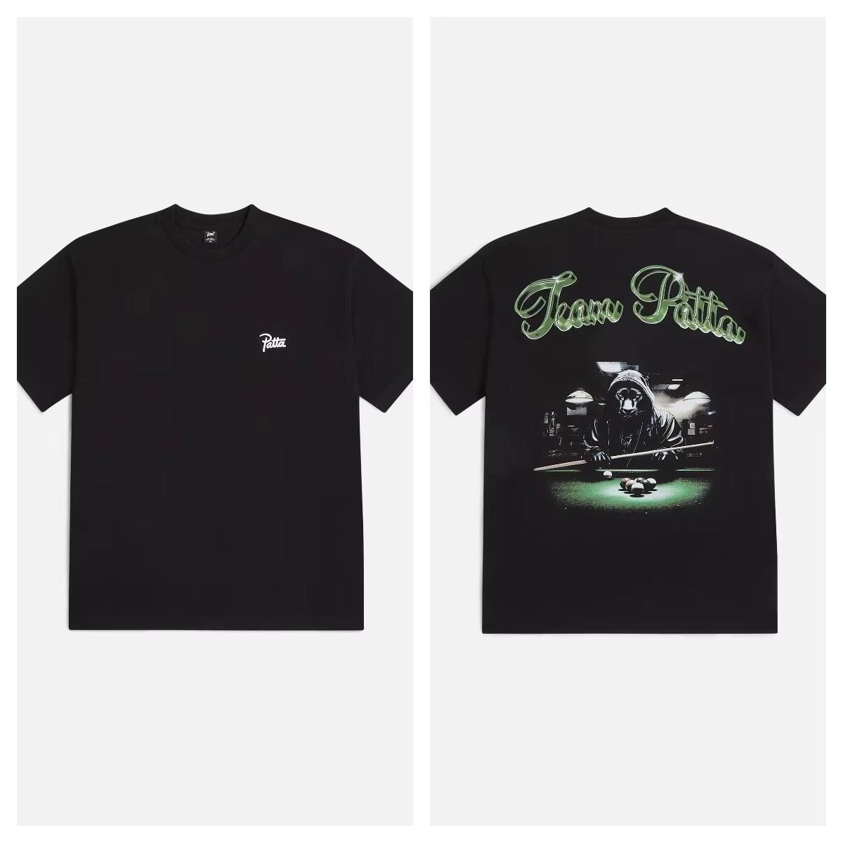 

25ss Patta Billiard T-Shirt Cotton Men s and Women s T-shirt Spring Summer Streetwear Casual Loose Oversized Sports Unisex M