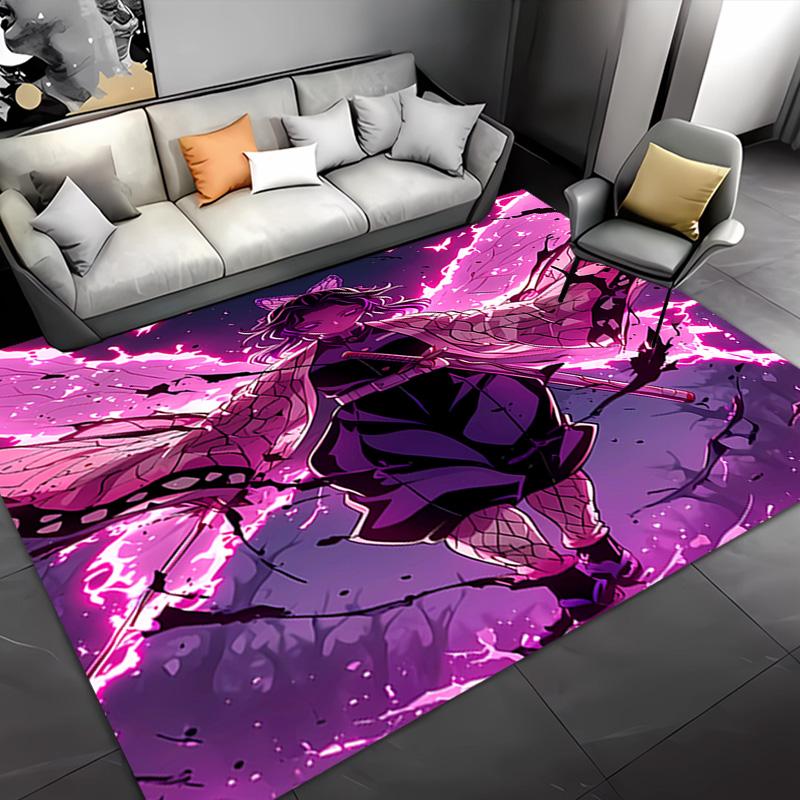1pc Demon Slayer Shinobu Kocho Entrance Mat, Non-Slip Mat Area Rug,Room Decor, Outdoor Decor, Kitchen Rug,Doormat - Machine Washable, Easy To Clean