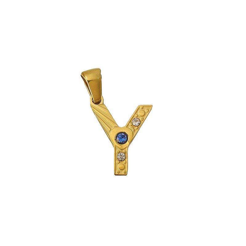 26 Letter Pendant Necklace 18K Pendant Series Ring Gold Color Independent Station Necklace Accessories Jewelry