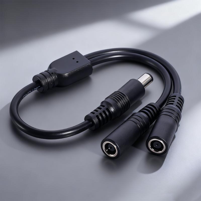 30cm Long PVC DC7.4x5.0mm Splitter Cable Ensuring Stable Power Transmission and Long Use for Various Devices