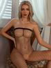 Sexy Lingerie Jumpsuit, Open Crotch Exposed Breast Bra Mesh Suit, Women's Jumpsuit And Sexy Lingerie Set