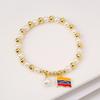 High-Quality Pearl Chain Hot Air Balloon Violin Round Heart-Shaped Venezuela Flag Bracelet for Women Patriotic Souvenir Jewelry
