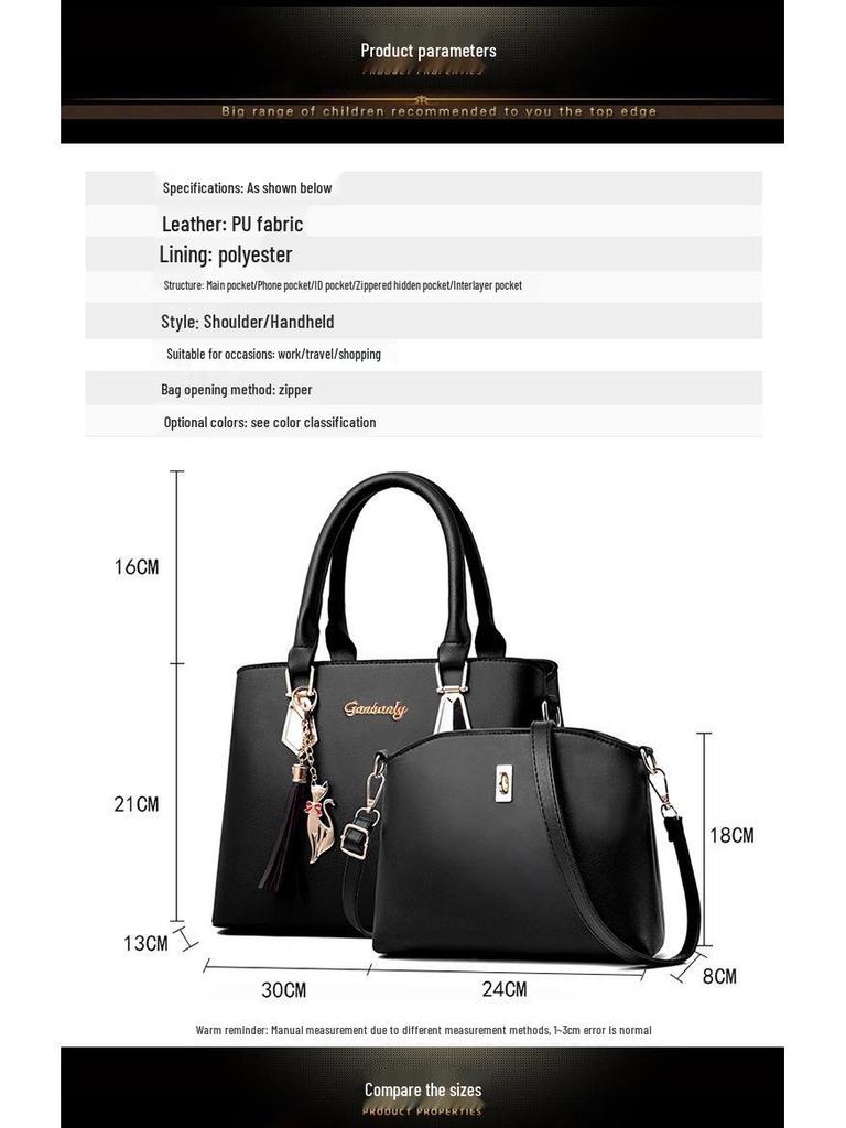 Large Capacity PU Shoulder & Crossbody Bag for Moms