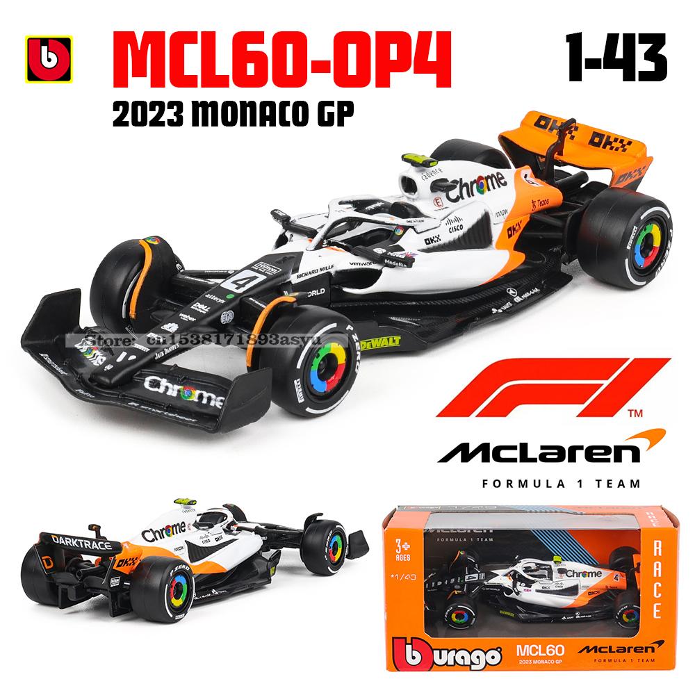 

Bburago 1:43 2023 McLaren F1 Singapore MCL60 4# Lando Norris 81# Oscar Piastri Formula One Alloy Super Toy Die cast car model