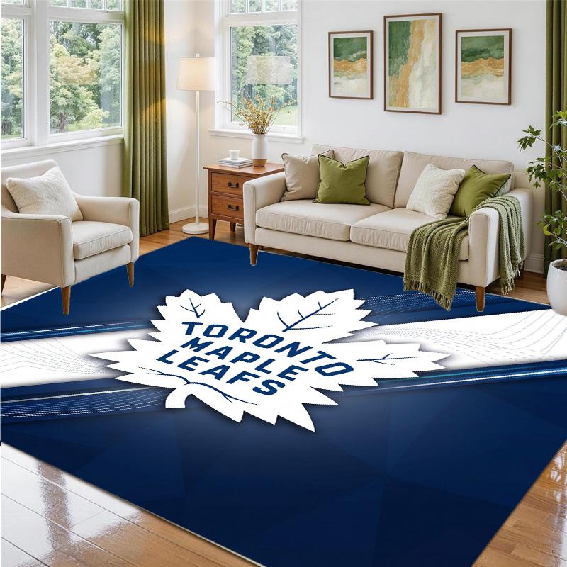 Toronto Maple Leafs Design Crystal Velvet Rug Soft Decorative Mat for Bedroom Entrance