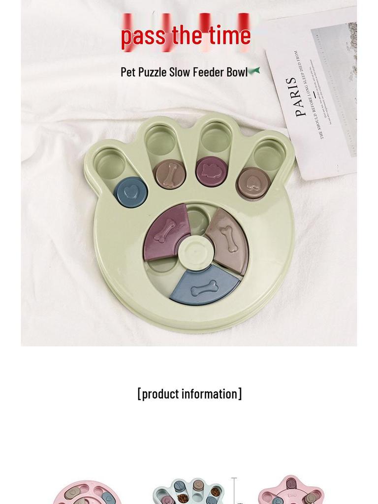 Pet Dog Puzzle Slow Feeder Bowl - Bite-Resistant, Leak-Proof Interactive Decompression Toy.
