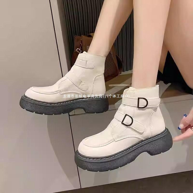 Damen-Martin-Stiefel mit dicker Sohle, Herbst 2025, neue vielseitige kurze Stiefel im Retro-Stil, britischer Stil, süß, cool, dünne Stiefel, Trend