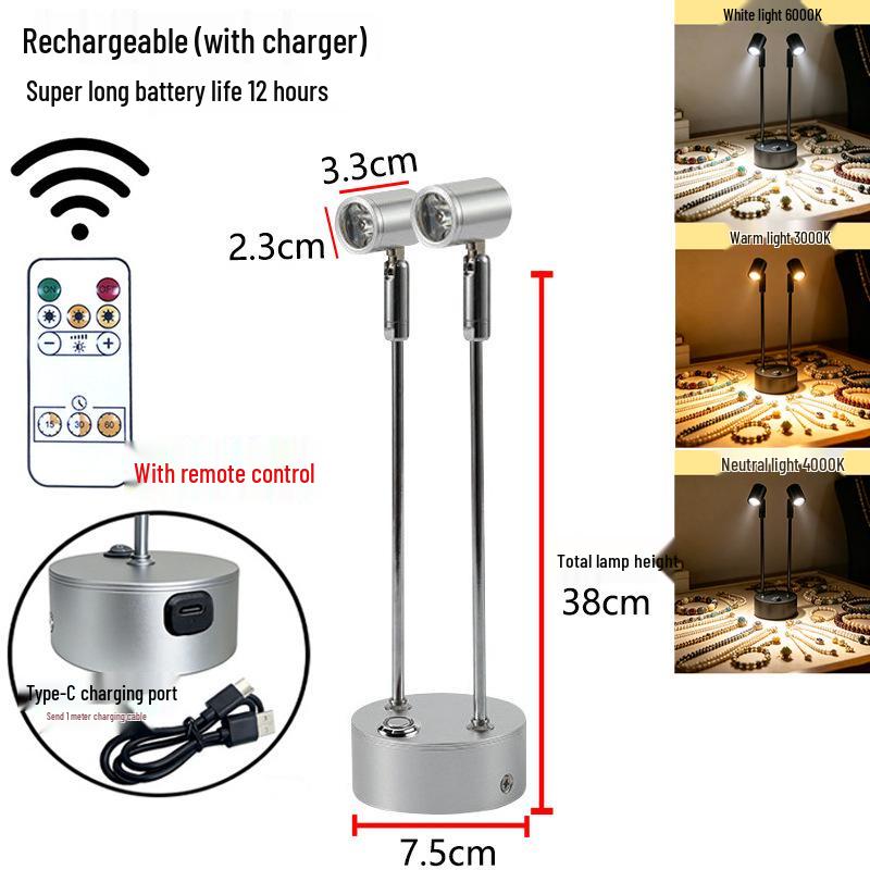 Remote-Controlled Long-Life Charging Spotlights for Jewelry Display Cases
