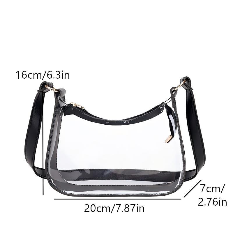 Transparente Reißverschluss Achseltaschen Wasserdichte Umhängetasche Handtasche Für Damen Mädchen Süßigkeitenfarbe Klare Gelee-Tasche