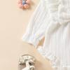 E2302A Toddler Girls' Princess Bow Romper with Headband - Sweet Long Sleeve Two-Piece Outfit
