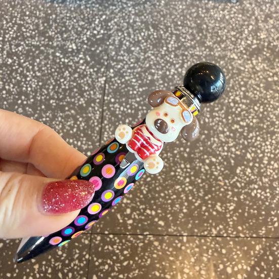 Cartoon Retractable Ballpoint Pen for Students Cute Dog Gel Pen