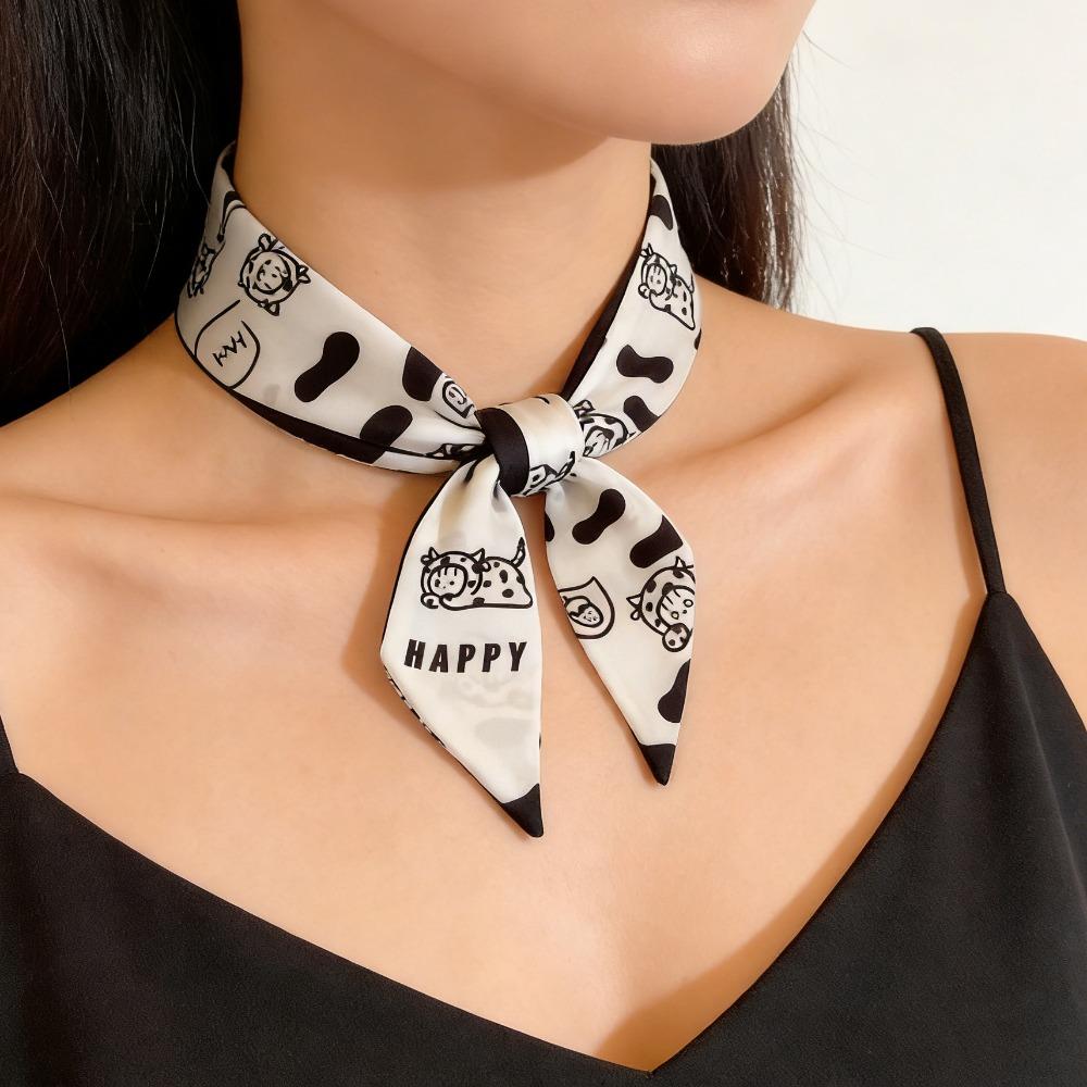 Luxury Bag Scarves Silk Scarf Women, Fashion Skinny Neckerchief Headband