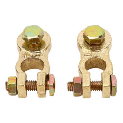 2 Adet Araba Aküsü Terminal Konnektörü Pirinç Kaplama Otomotiv Akü Kablo Terminali RV ATV Tekne Kamyon için