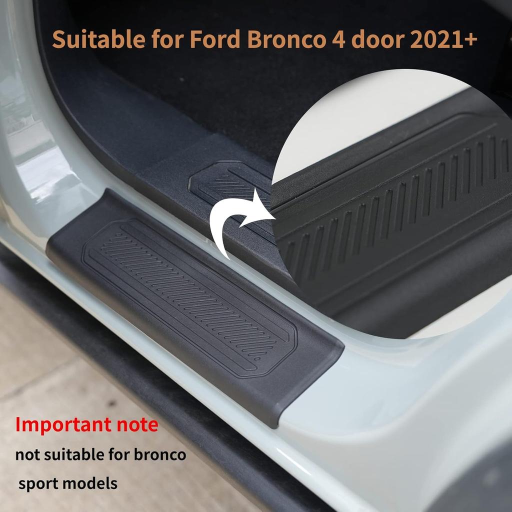 Door Sill Guard 4 PCS Set Ford Bronco Door Entry Guards Accessory, Anti Scratch Door Sill Protector Compatible For Ford Bronco 4 Door -2025 (Not For