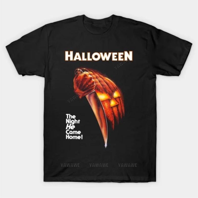 

New arrived short sleeve cotton top Mens brand fashion tshirt Summer T shirts For Men Halloween The Night He Came Home T Shirt S