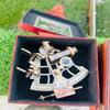 Brass Nautical Sextant: Maritime Navigational Instrument with Wooden Box