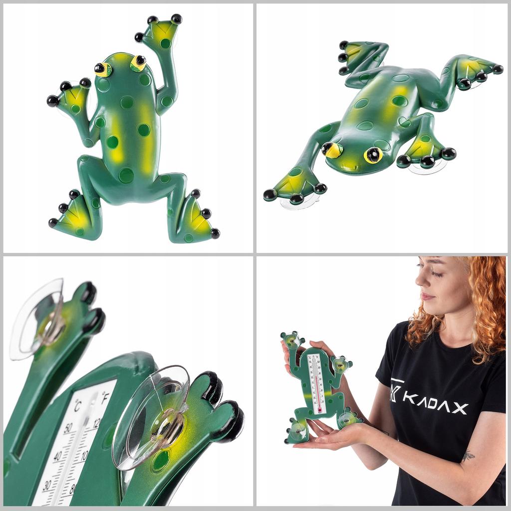 KADAX Outdoor Window Thermometer Suction Cups Frog Self-Adhesive 