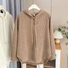 Large Size Women's Spring Hooded Sweatshirt - Slimming Irregular Loose Fit