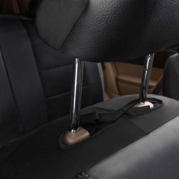 2/4/9ST Lyxigt PU-läder Auto Universal Bilsätesöverdrag Interiörtillbehör Fullt set Svart Bilstol Kuddfodral Bilsätesskydd