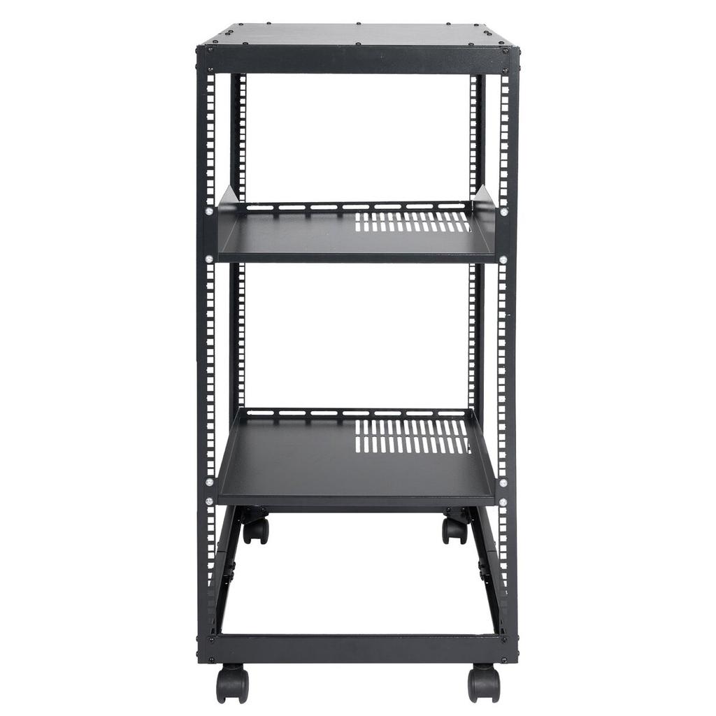 20U Open-Frame Serverrack, 15''-40'' Verstellbare Tiefe, Freistehend oder Wandmontage Netzwerkserverrack, 4-Säulen AV-Rack mit Rollen, Bietet Platz für alles Ihre