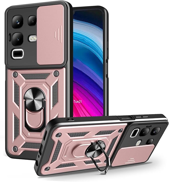

Case For Infinix Note 50 Pro Plus Military Grade Protection Phone Slide Camera Cover For Infinix Hot 50 Pro Fundas Infinix Hot 50 Pro 4G розового золота