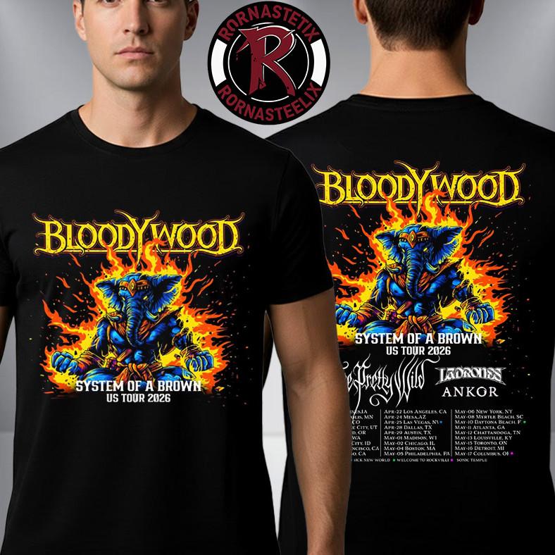 Bloodywood System Of A Brown Us Tour 2026 Schedule Tour Dates Unisex TShirt Unisex T-Shirt XXXXL