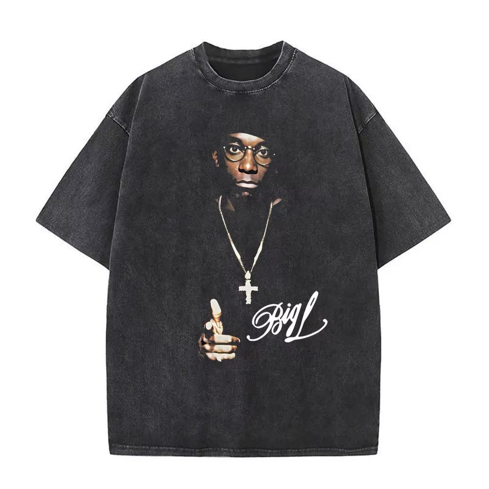 Графическая винтажная стираная футболка The Notorious B.I.G. Was It All A Dream Хип-хоп рэпер Бигги Смоллз Дышащий материал, не вызывает духоты в жаркое лето L