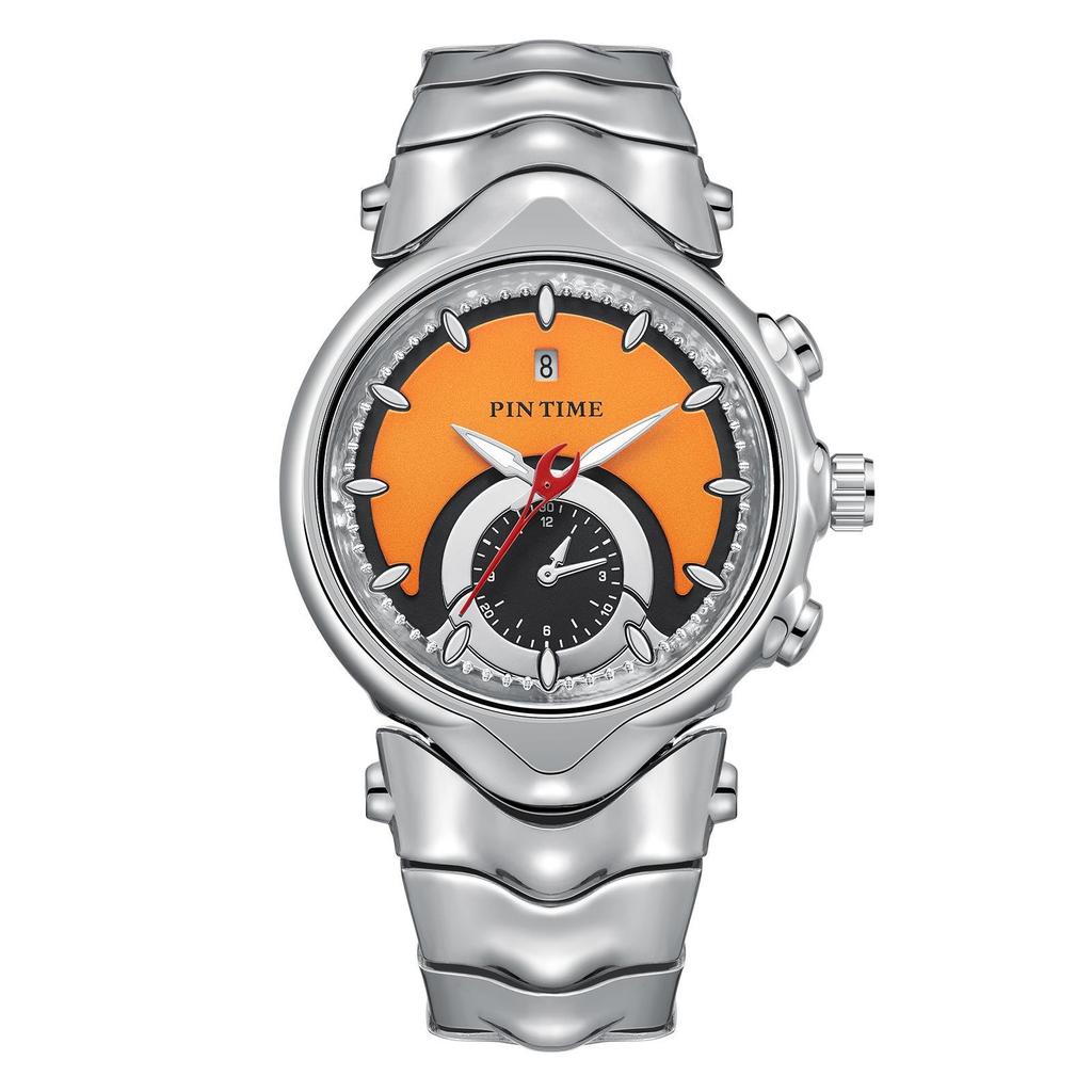 PINTIME Y2K Creative Retro Style Luxury Men's Waterproof Luminous Stainless Steel Watch Fashion Punk Date Quartz Watches