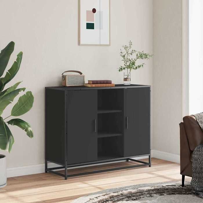 VidaXL Black Buffet 92x35x76 Cm Engineered Wood, Storage Cabinet, Entryway Furniture, Accent Furniture, Furniture of 849014