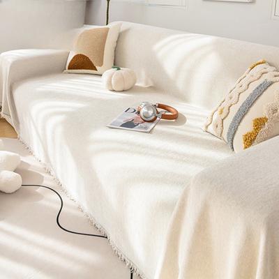 Moderno Stile Crema Antipolvere Copridivano Asciugamano Cuscino per Divano Copridivano Tutto Incluso Universale Quattro Stagioni Universale Coperta Ciniglia