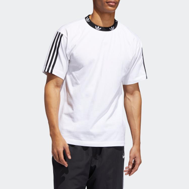 adidas Originals Trefoil Crew Neck Short Sleeve T-Shirt Men Tops White ED5612